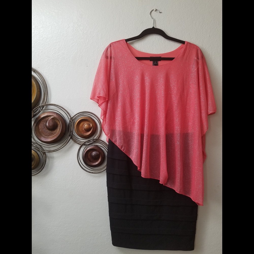 EnFocus Studio, Sz 14, Coral and Black Dress